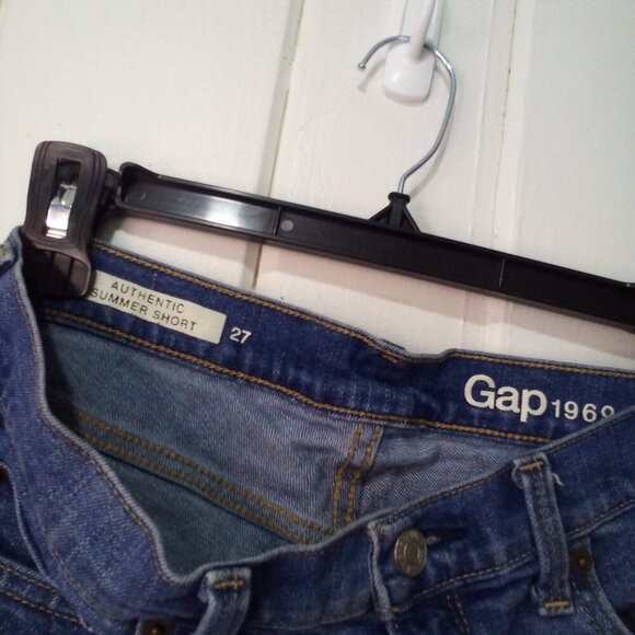 Gap Authentic Summer Short Women 27 Raw Hem Denim Blue - Picture 8 of 13